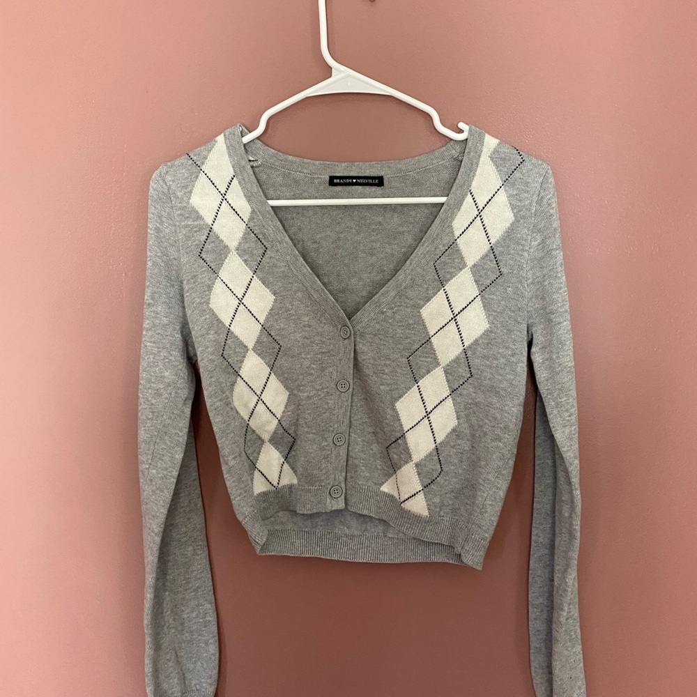 Brandy Melville Elizabeth Cotton Sweater in Gray, One Size